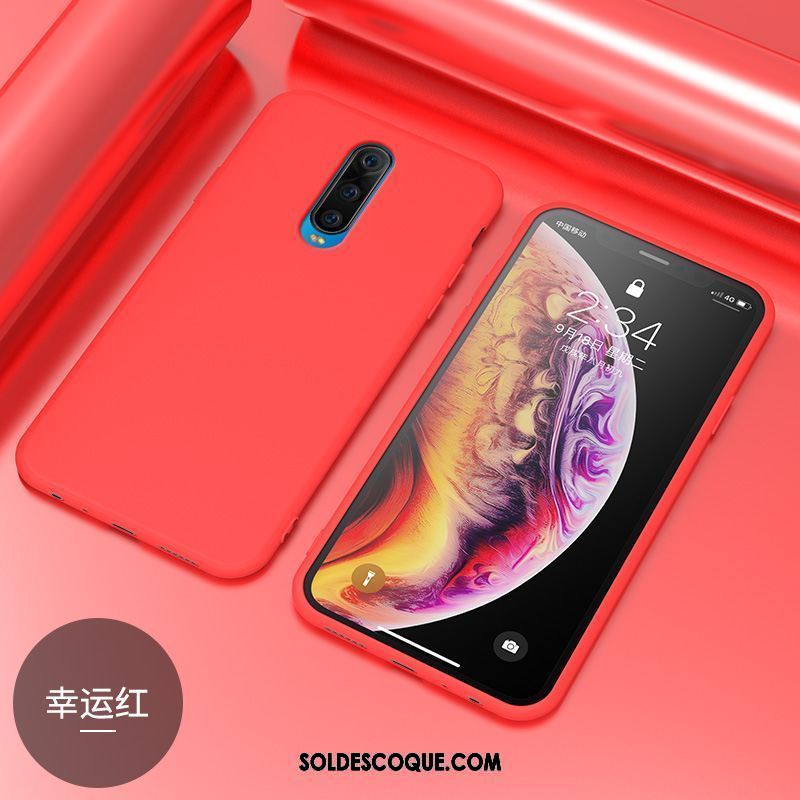 Coque Oppo R17 Pro Protection Net Rouge Silicone Étui Téléphone Portable Pas Cher