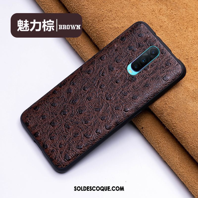 Coque Oppo R17 Pro Qualité Noir Rouge Étui Cuir Pas Cher