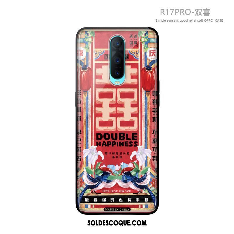 Coque Oppo R17 Pro Silicone Verre Richesse Style Chinois Téléphone Portable Soldes