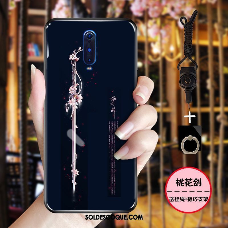 Coque Oppo R17 Pro Style Chinois Bleu Fluide Doux Grue Rose France