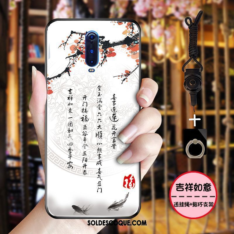 Coque Oppo R17 Pro Style Chinois Bleu Fluide Doux Grue Rose France