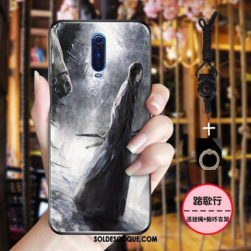 Coque Oppo R17 Pro Style Chinois Bleu Fluide Doux Grue Rose France