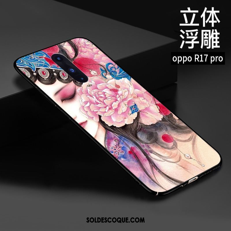 Coque Oppo R17 Pro Téléphone Portable Protection Tendance Style Chinois Gaufrage Pas Cher
