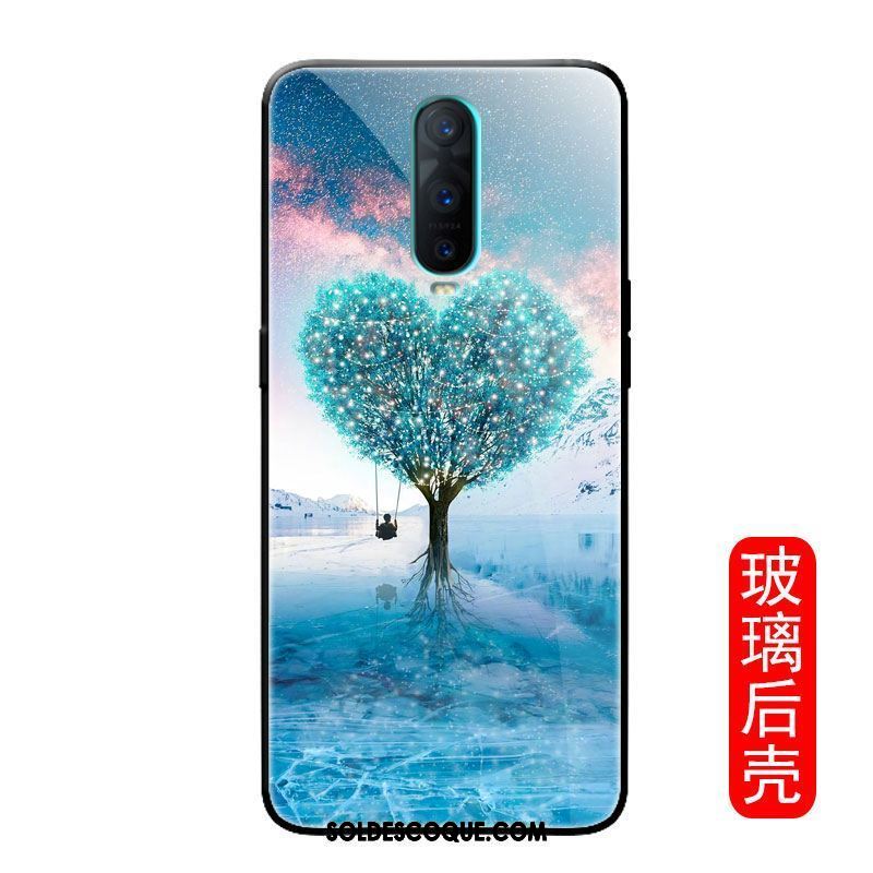 Coque Oppo R17 Pro Verre Personnalité Marque De Tendance Bleu Amoureux Pas Cher