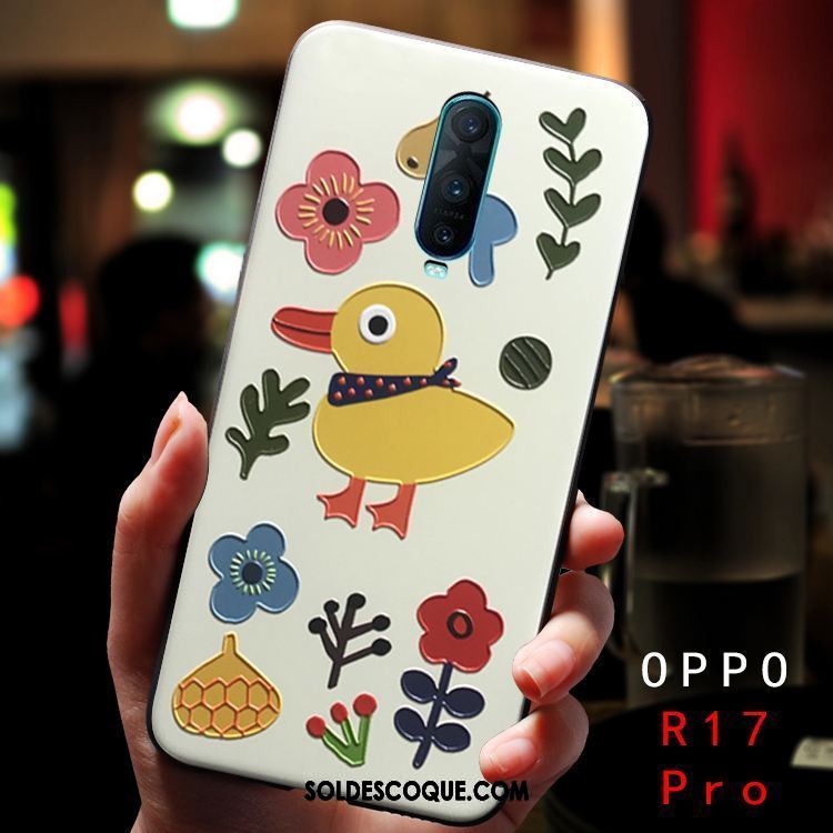 Coque Oppo R17 Pro Étui Dimensionnel Délavé En Daim Dessin Animé Frais Soldes