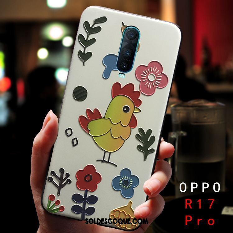 Coque Oppo R17 Pro Étui Dimensionnel Délavé En Daim Dessin Animé Frais Soldes