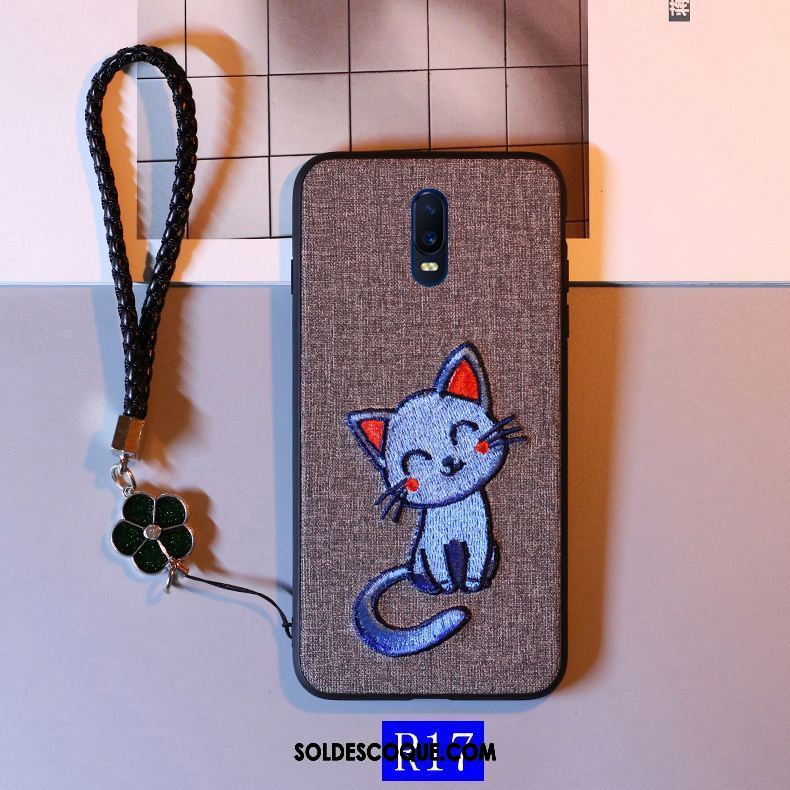 Coque Oppo R17 Silicone Protection Broderie Dessin Animé Charmant Pas Cher