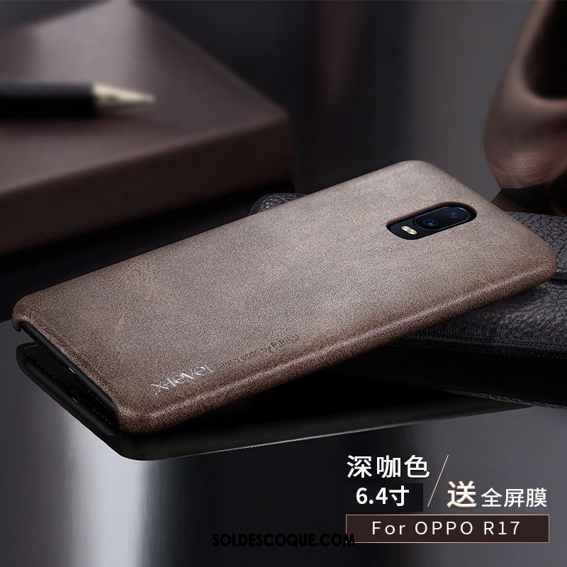 Coque Oppo R17 Étui Personnalité Créatif Vintage Étui En Cuir Pas Cher