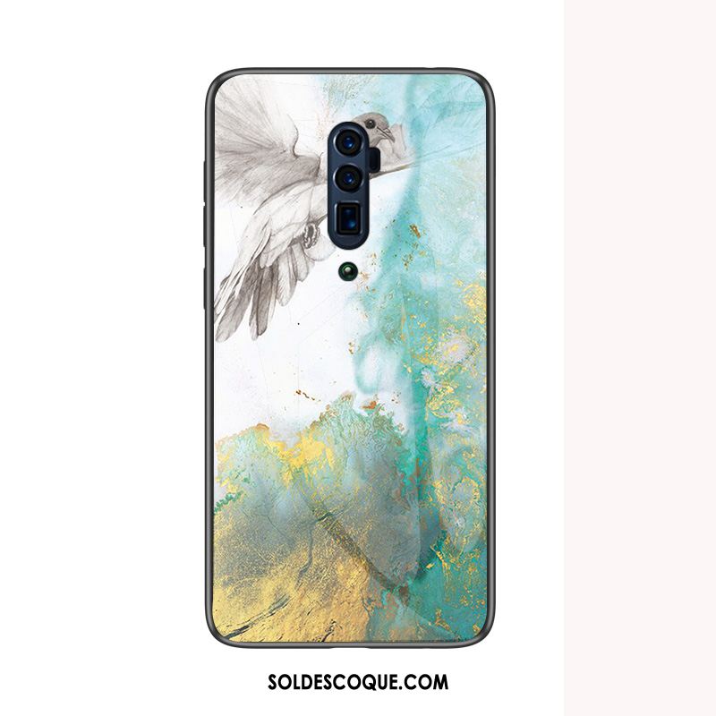 Coque Oppo Reno 10x Zoom Bleu Tout Compris Fluide Doux Verre Trempé Étui Pas Cher