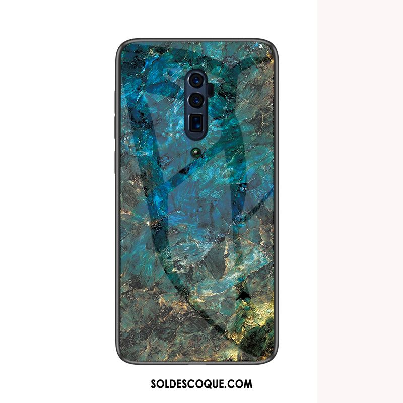 Coque Oppo Reno 10x Zoom Bleu Tout Compris Fluide Doux Verre Trempé Étui Pas Cher