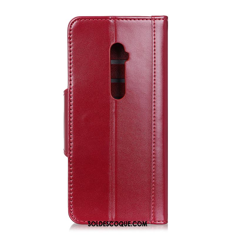 Coque Oppo Reno 10x Zoom Portefeuille Protection Étui En Cuir Rouge Téléphone Portable En Vente