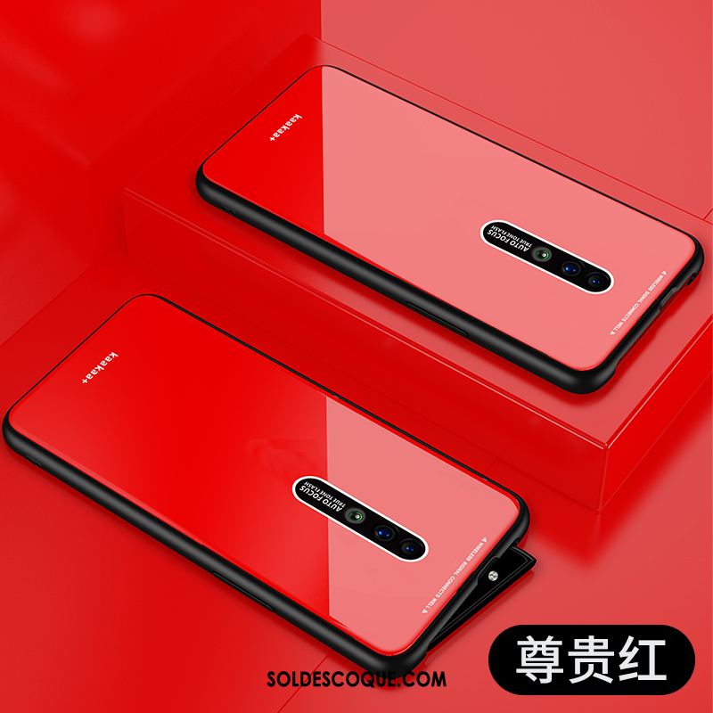 Coque Oppo Reno 10x Zoom Verre Étui Simple Téléphone Portable Rouge En Ligne