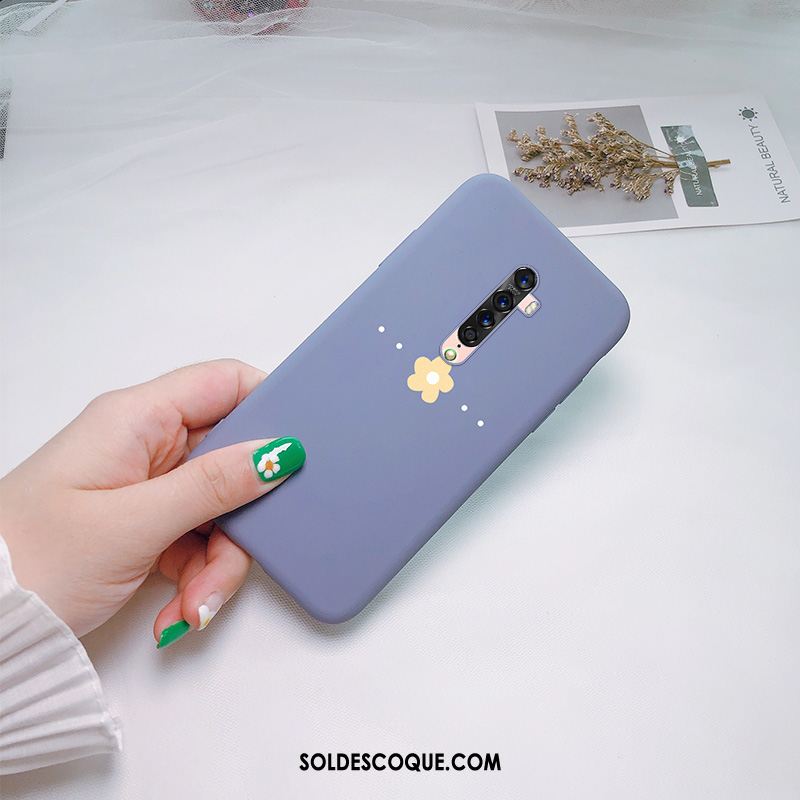 Coque Oppo Reno 2 Créatif Cœur Délavé En Daim Téléphone Portable Très Mince En Ligne