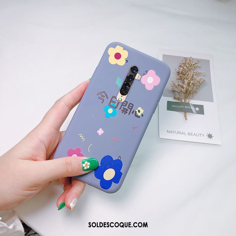 Coque Oppo Reno 2 Créatif Cœur Délavé En Daim Téléphone Portable Très Mince En Ligne