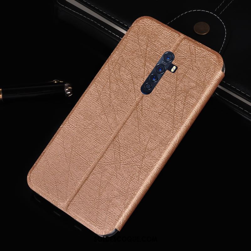 Coque Oppo Reno 2 Membrane Couleur Fluide Doux Étui En Cuir Modèle Fleurie Pas Cher