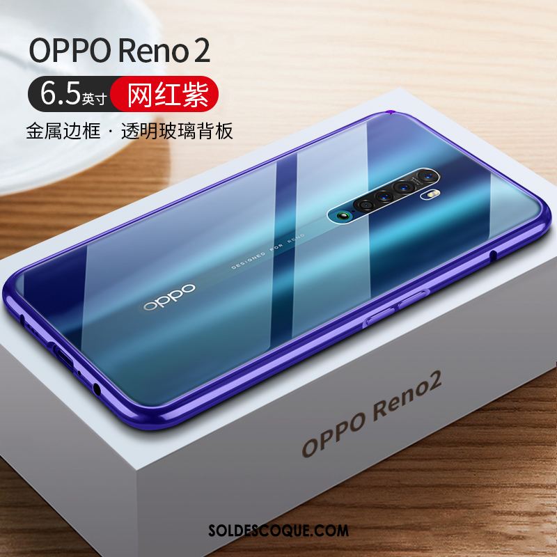 Coque Oppo Reno 2 Métal Téléphone Portable Rouge Luxe Net Rouge France