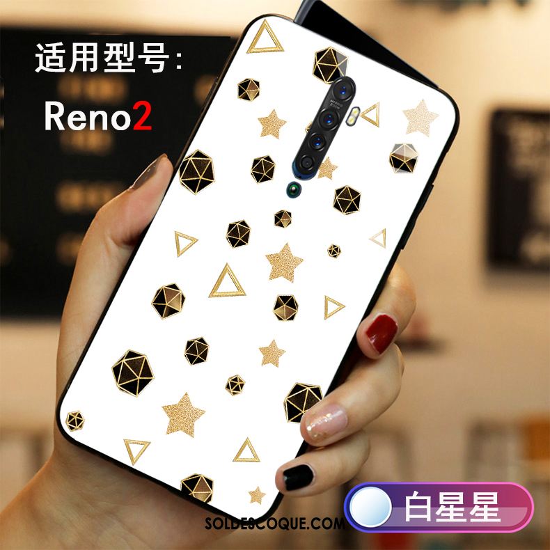 Coque Oppo Reno 2 Personnalité Verre Étoile Téléphone Portable Mode En Vente