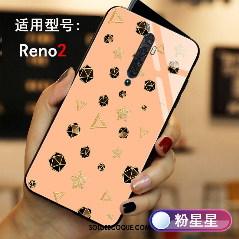 Coque Oppo Reno 2 Personnalité Verre Étoile Téléphone Portable Mode En Vente