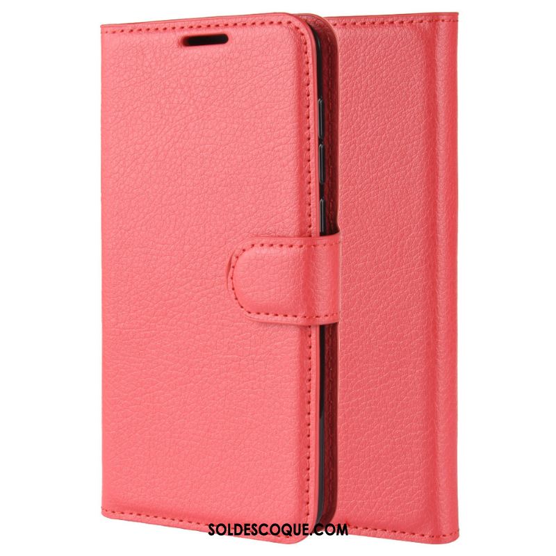 Coque Oppo Reno 2 Protection Modèle Fleurie Étui En Cuir Litchi Couleur Unie En Vente