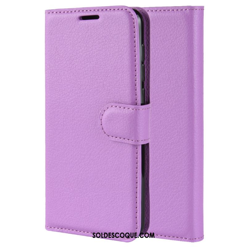 Coque Oppo Reno 2 Protection Modèle Fleurie Étui En Cuir Litchi Couleur Unie En Vente