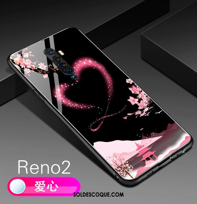 Coque Oppo Reno 2 Rose Délavé En Daim Nouveau Très Mince Créatif Housse En Ligne
