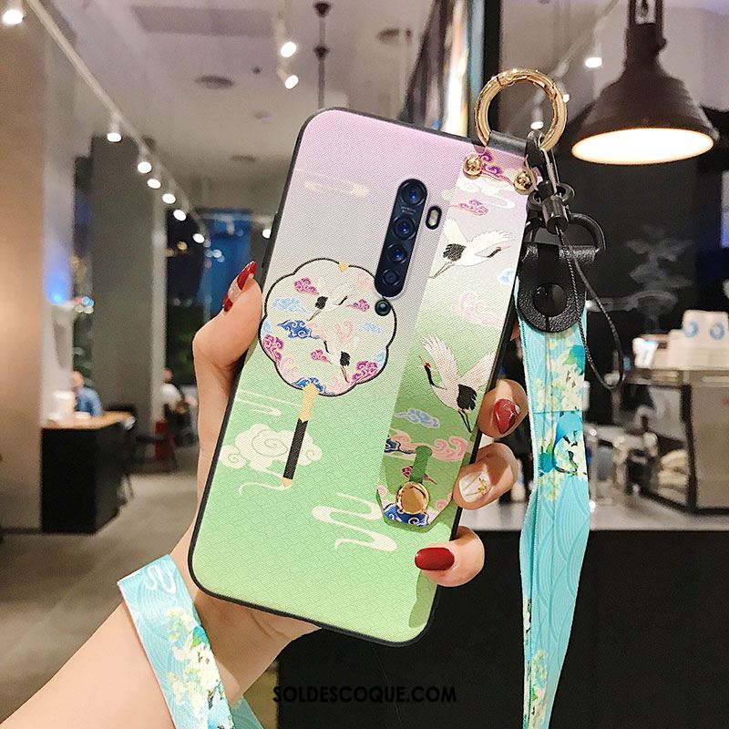 Coque Oppo Reno 2 Vent Fleur Grue Ornements Suspendus Blanc Pas Cher