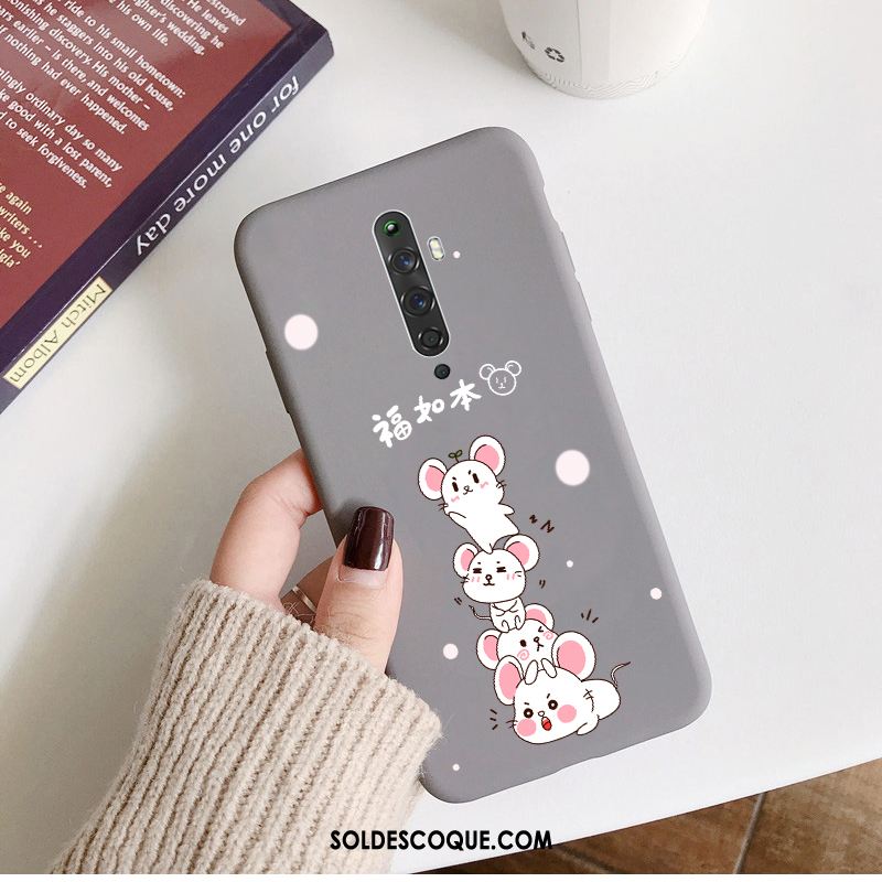 Coque Oppo Reno 2 Z Délavé En Daim Silicone Dessin Animé Tout Compris Vin Rouge Pas Cher