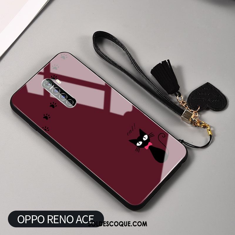 Coque Oppo Reno 2 Z Net Rouge Blanc Étui Téléphone Portable Simple En Vente