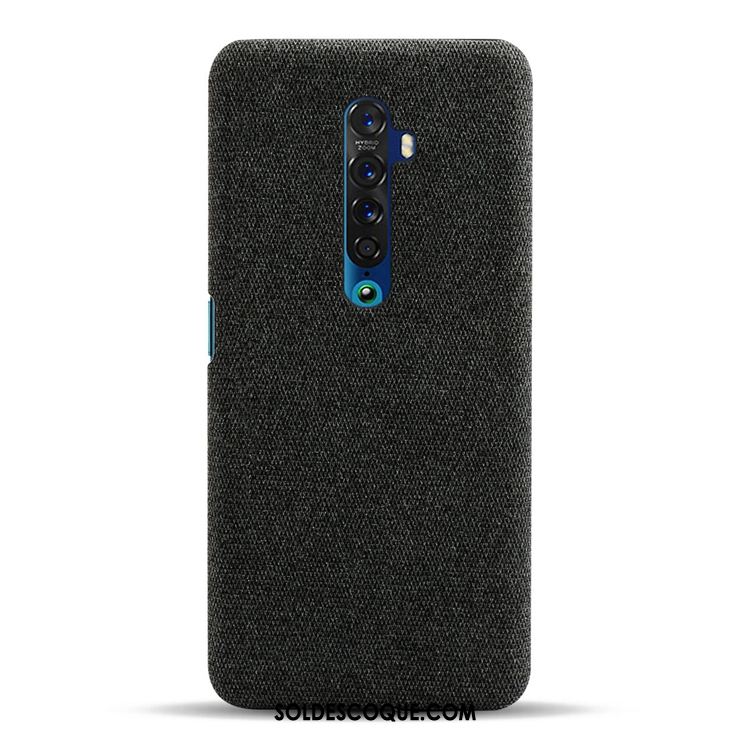 Coque Oppo Reno 2 Z Noir Toile Incassable Délavé En Daim Modèle Fleurie En Vente