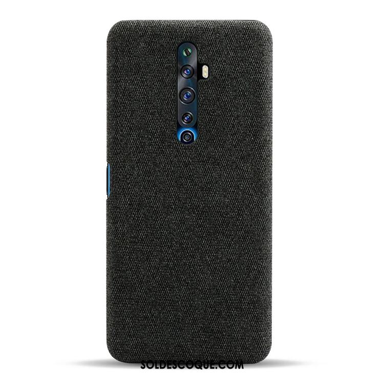 Coque Oppo Reno 2 Z Noir Toile Incassable Délavé En Daim Modèle Fleurie En Vente