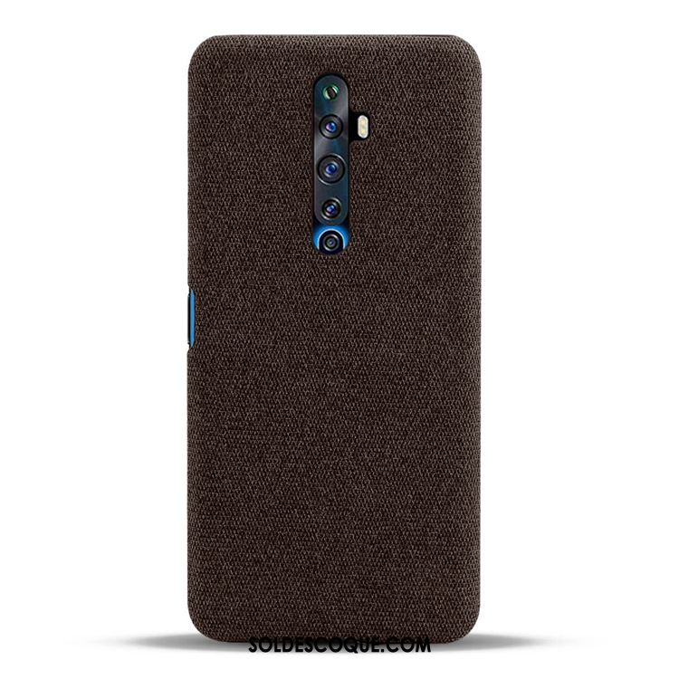 Coque Oppo Reno 2 Z Noir Toile Incassable Délavé En Daim Modèle Fleurie En Vente