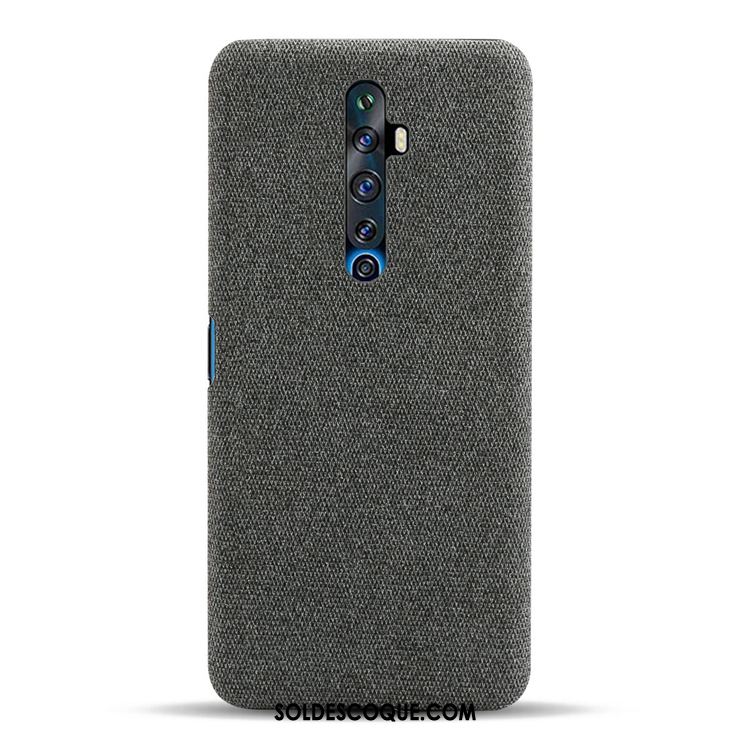 Coque Oppo Reno 2 Z Noir Toile Incassable Délavé En Daim Modèle Fleurie En Vente