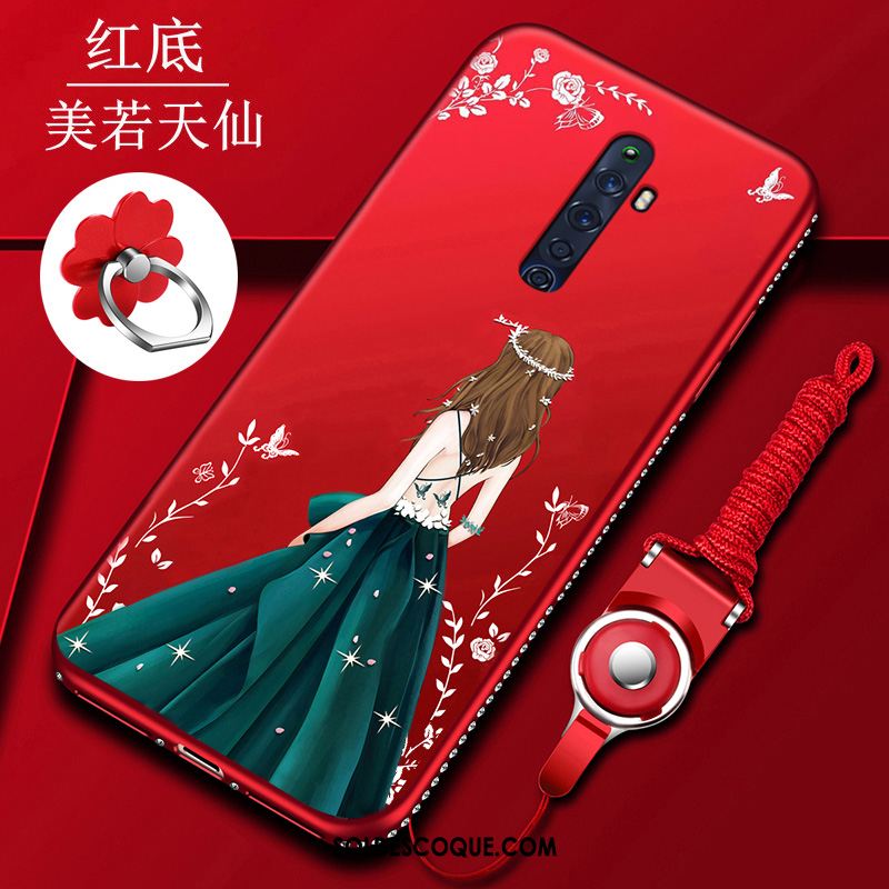 Coque Oppo Reno 2 Z Ornements Suspendus Silicone Net Rouge Incassable Protection Housse En Vente