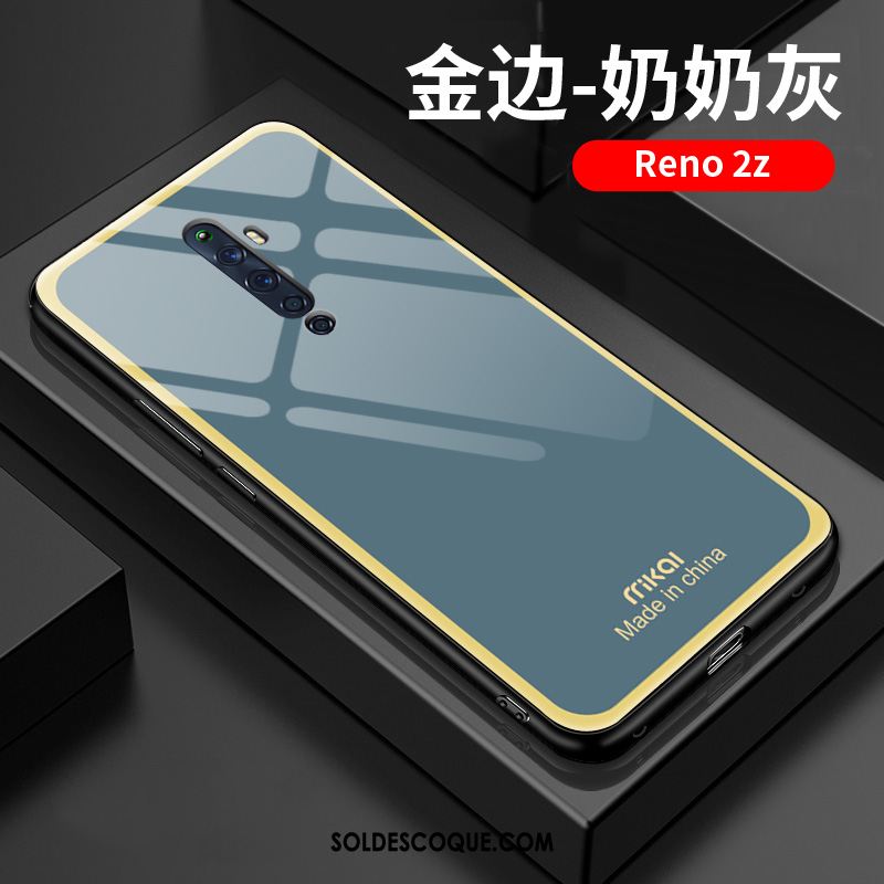 Coque Oppo Reno 2 Z Personnalité Téléphone Portable Membrane Bleu Créatif Pas Cher