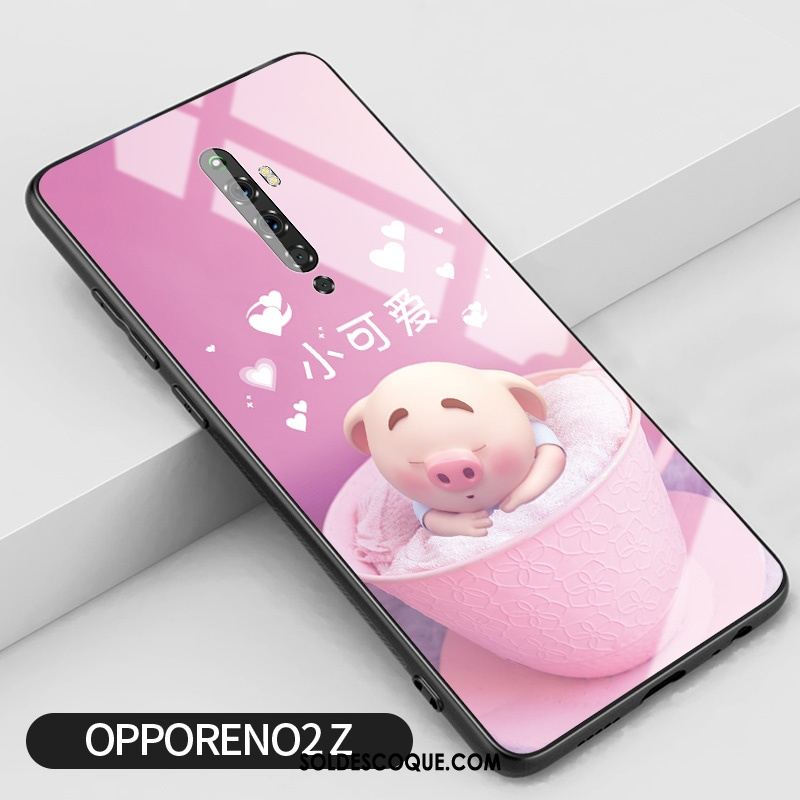 Coque Oppo Reno 2 Z Tout Compris Téléphone Portable Verre Amoureux Créatif Pas Cher