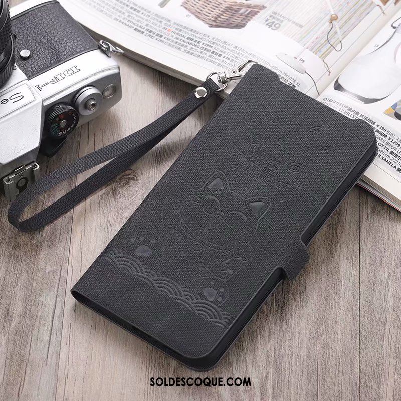 Coque Oppo Reno 2 Étui En Cuir Clamshell Chat Fluide Doux Téléphone Portable En Ligne