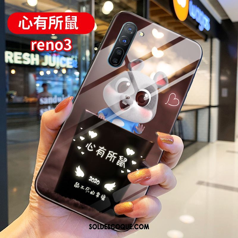 Coque Oppo Reno 3 Dessin Animé Téléphone Portable Rouge Tendance Étui Housse Pas Cher