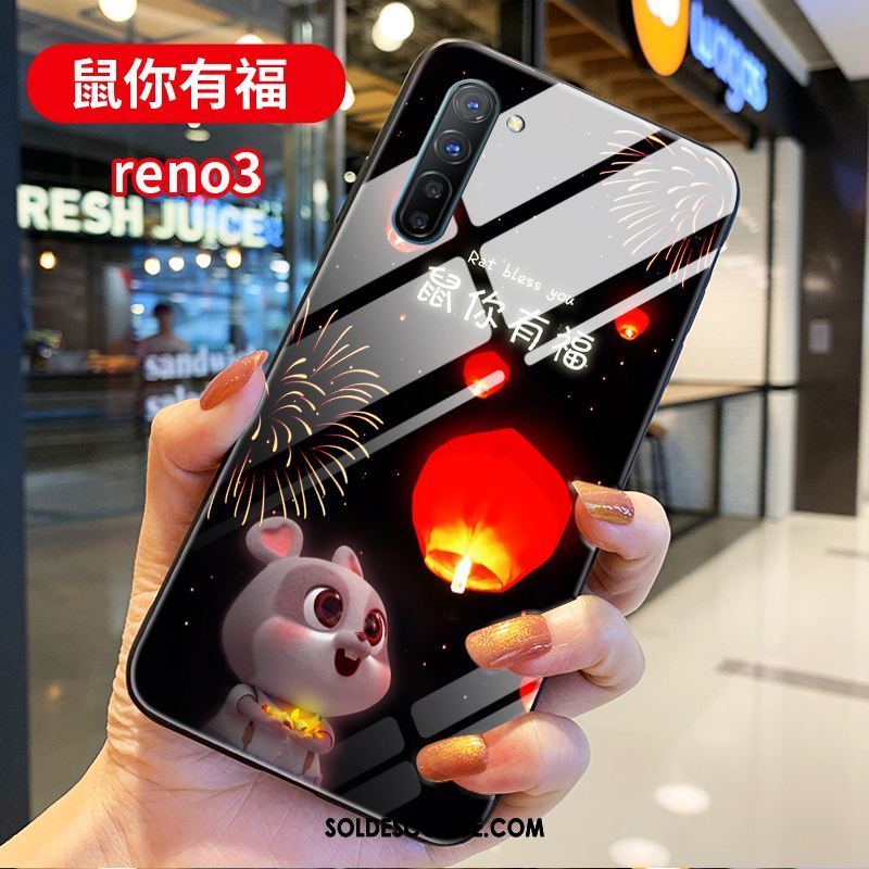 Coque Oppo Reno 3 Dessin Animé Téléphone Portable Rouge Tendance Étui Housse Pas Cher