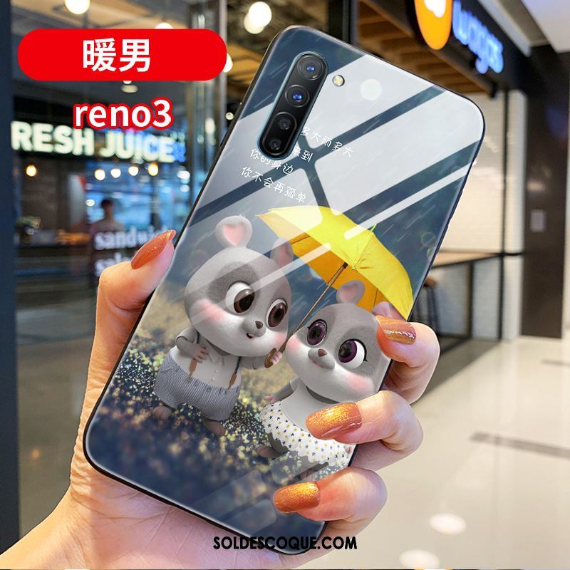 Coque Oppo Reno 3 Dessin Animé Téléphone Portable Rouge Tendance Étui Housse Pas Cher