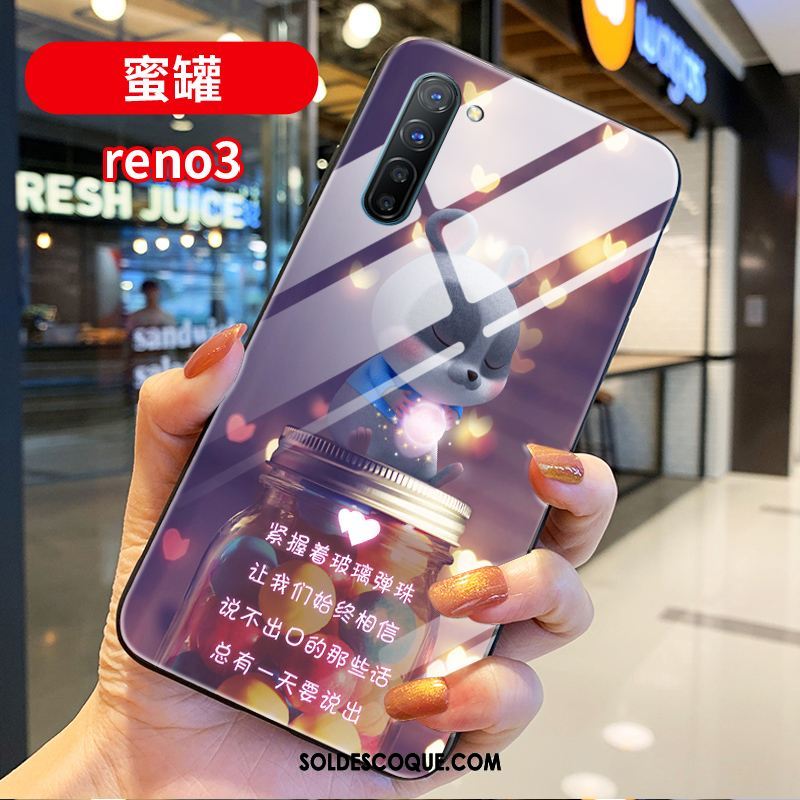 Coque Oppo Reno 3 Dessin Animé Téléphone Portable Rouge Tendance Étui Housse Pas Cher