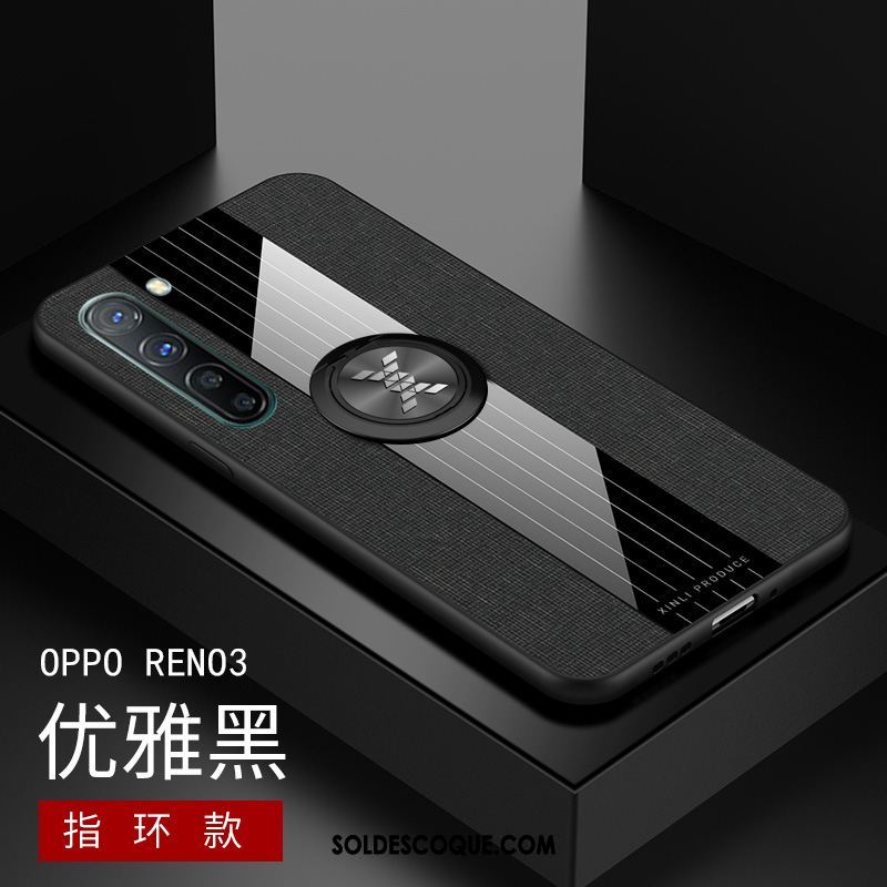 Coque Oppo Reno 3 Délavé En Daim Tissu Simple Créatif Silicone Pas Cher