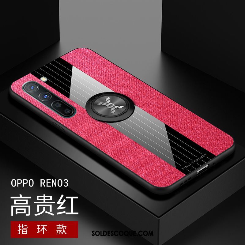 Coque Oppo Reno 3 Délavé En Daim Tissu Simple Créatif Silicone Pas Cher