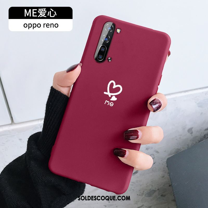 Coque Oppo Reno 3 Fluide Doux Net Rouge Nouveau Amour Personnalité Housse En Ligne