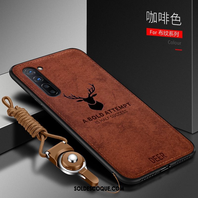 Coque Oppo Reno 3 Incassable Tissu Gris Très Mince Téléphone Portable Soldes