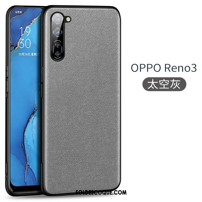 Coque Oppo Reno 3 Modèle Fleurie Gris Nouveau Tissu Téléphone Portable Housse En Ligne