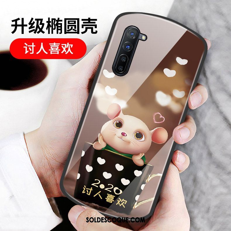 Coque Oppo Reno 3 Net Rouge Vert Rond Incassable Rat Pas Cher