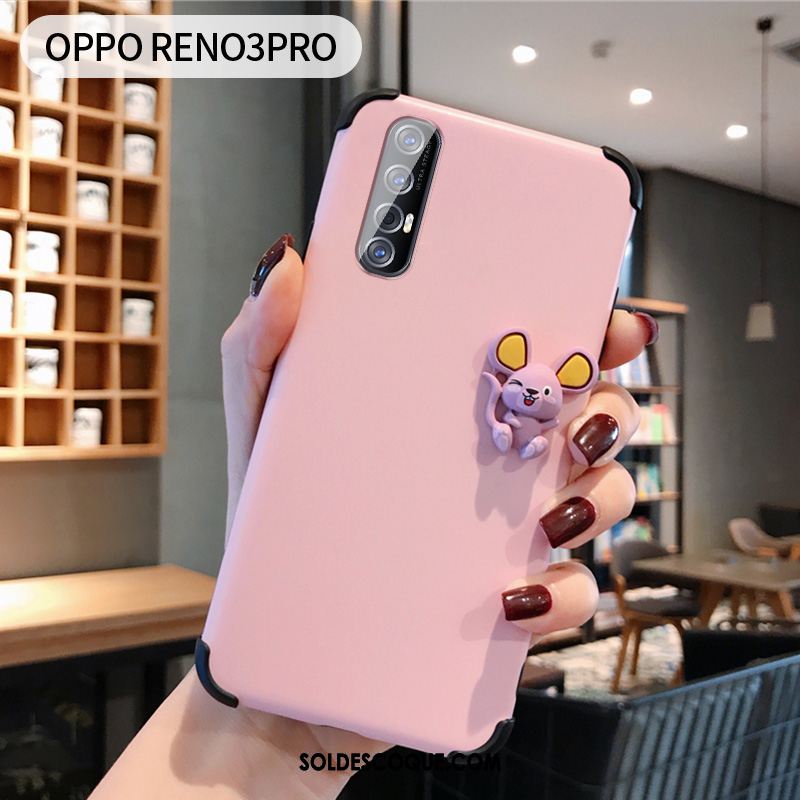 Coque Oppo Reno 3 Pro Charmant Rat Simple Délavé En Daim Dimensionnel Soldes