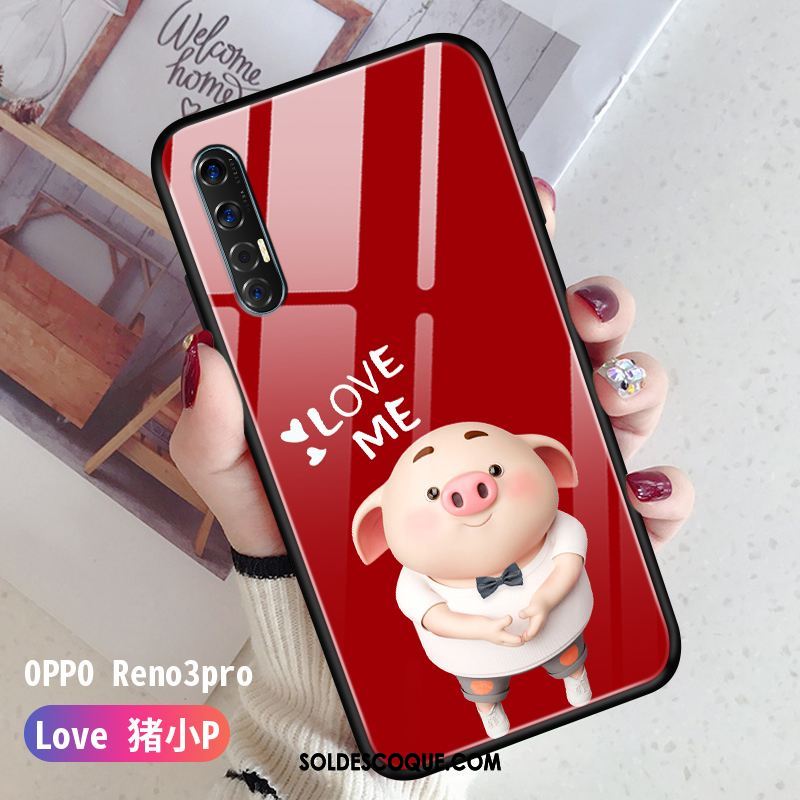 Coque Oppo Reno 3 Pro Dessin Animé Tendance Fluide Doux Vert Étui Pas Cher