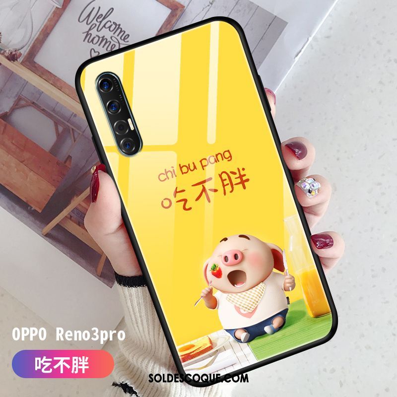 Coque Oppo Reno 3 Pro Dessin Animé Tendance Fluide Doux Vert Étui Pas Cher