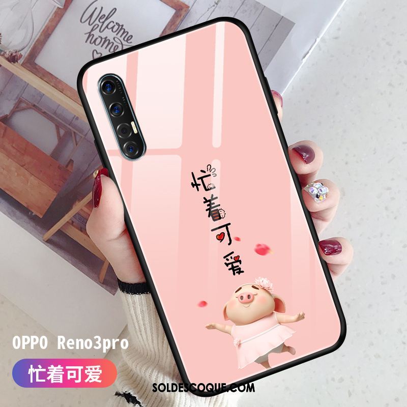 Coque Oppo Reno 3 Pro Dessin Animé Tendance Fluide Doux Vert Étui Pas Cher